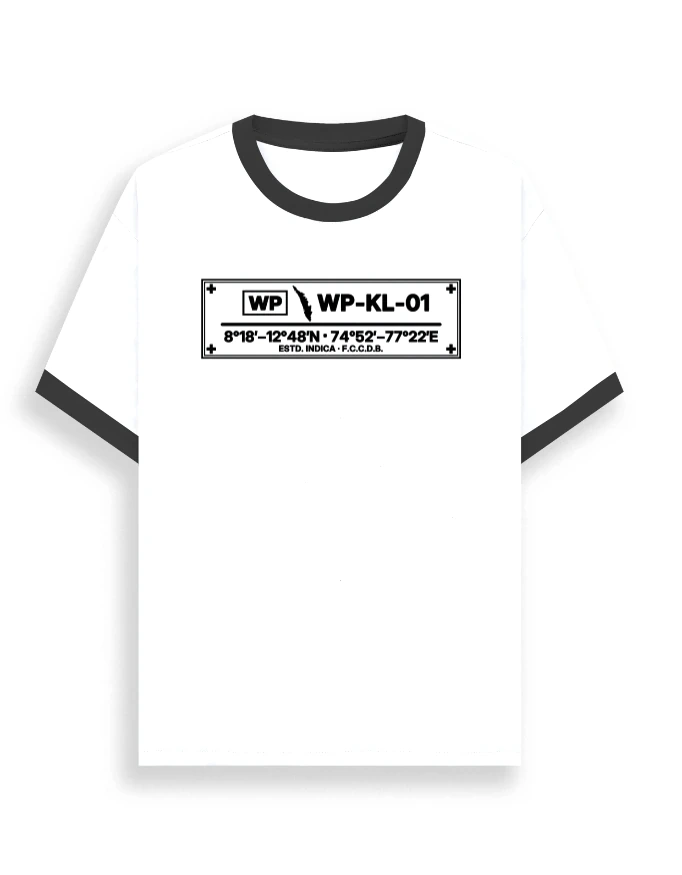 Kerala positive ringer tee, centred chest classification panel