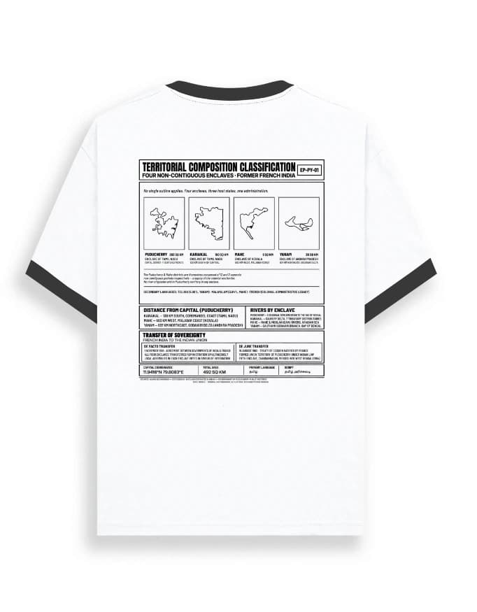 Puducherry positive ringer tee, full territorial survey plate