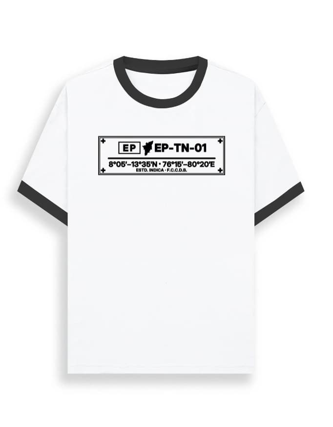 Tamil Nadu positive ringer tee, centred chest classification panel